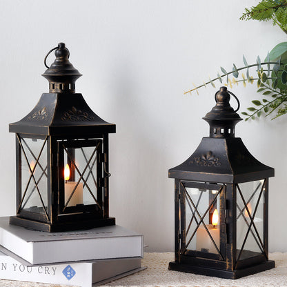 SET OF 2 -11'' High Metal Decorative Candle Lantern Hanging Candle Holder
