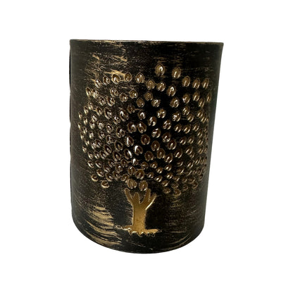 Vibhsa Tree Votive Candle Holder | 4.4", Laser-Cut, Rustic Finish