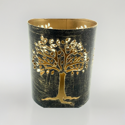 Vibhsa Tree Votive Candle Holder | 4.4", Laser-Cut, Rustic Finish